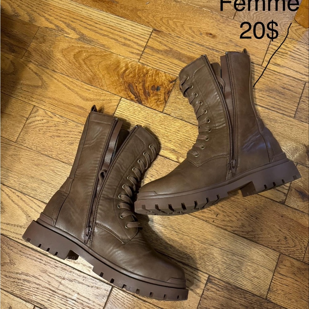 Brown Combat Boots